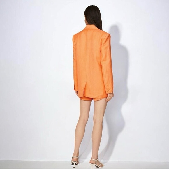 🌻ASHLEY PARK x RTR Orange Long Line Linen Blazer Size XL | $295 Retail - Picture 6 of 12